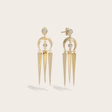 Crescent Spike Opal Earrings | 14K Yellow Gold Vermeil