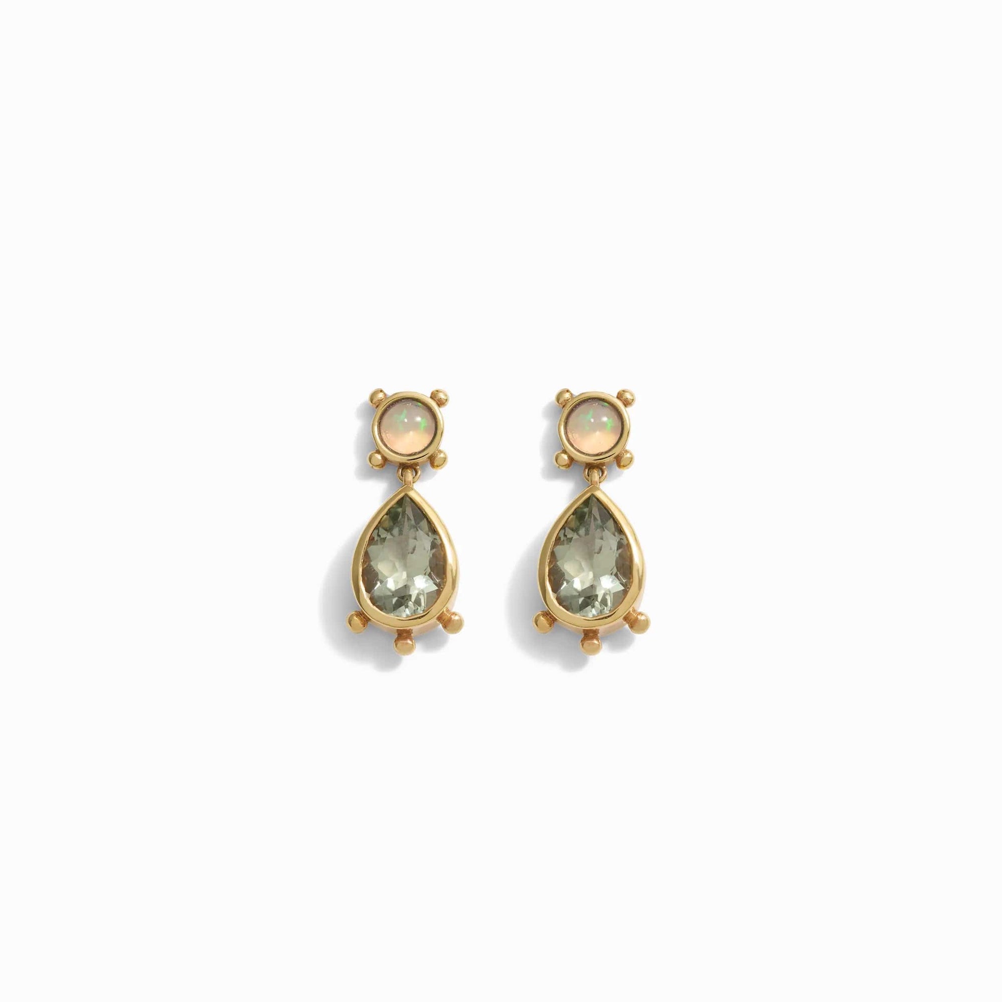 Gemstone Talisman Studs | 14K Yellow Gold Vermeil