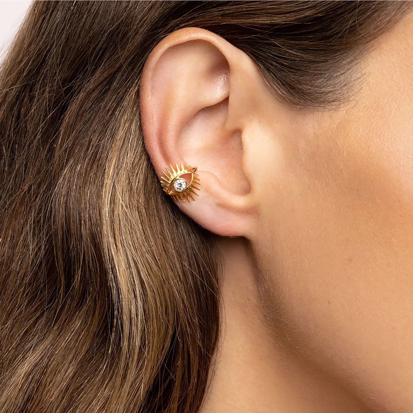 Evil Eye Ear Cuff | Sterling Silver