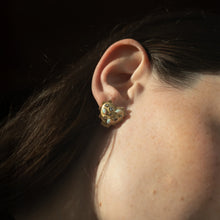 Gemstone Radiant Heart Studs | 14K Yellow Gold Vermeil