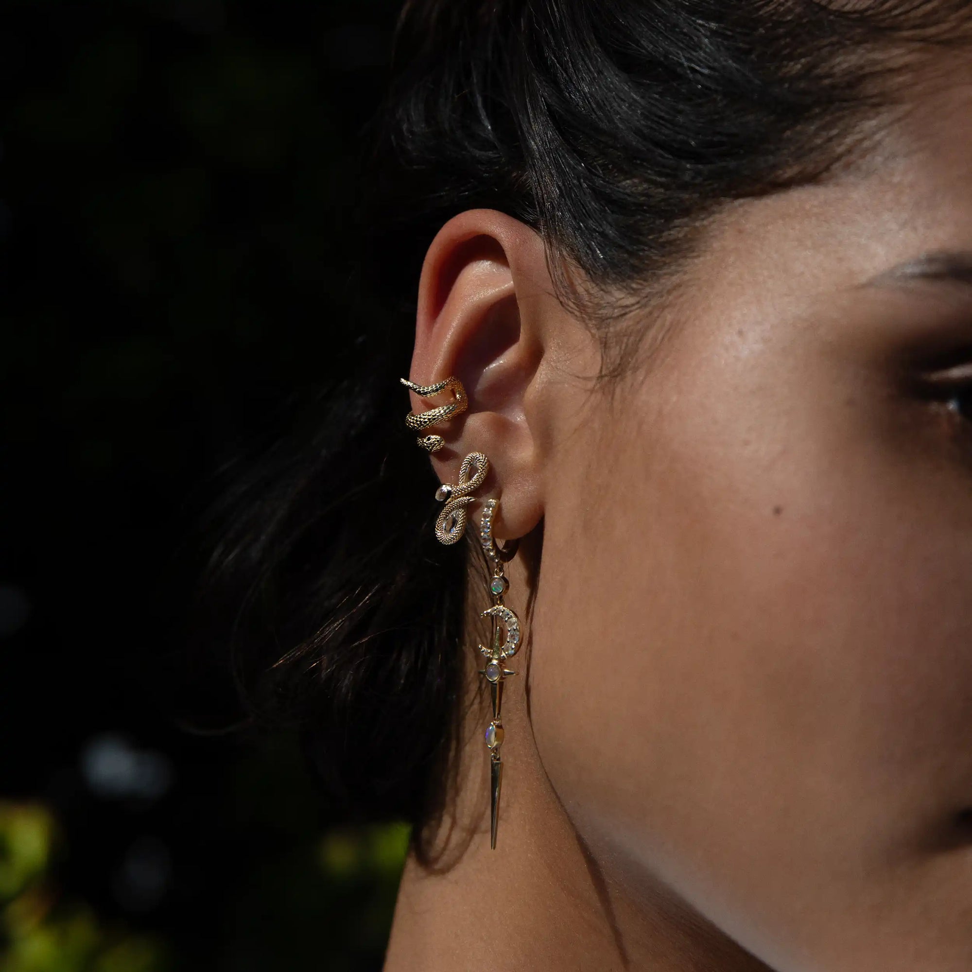Infinity Snake Studs | 14K Yellow Gold Vermeil