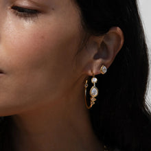 Organic Pearl Gemstone Hoops | Sterling Silver
