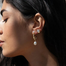 Organic Pearl Gemstone Studs | 14K Yellow Gold Vermeil
