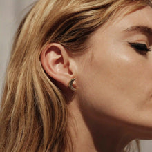 Pavé Moon Studs | 14K Yellow Gold Vermeil