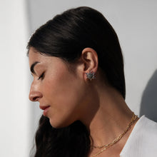 Labradorite Triple Moon Studs | Sterling Silver
