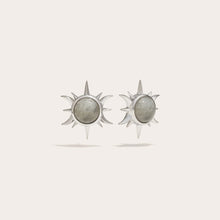 Labradorite Triple Moon Studs | Sterling Silver