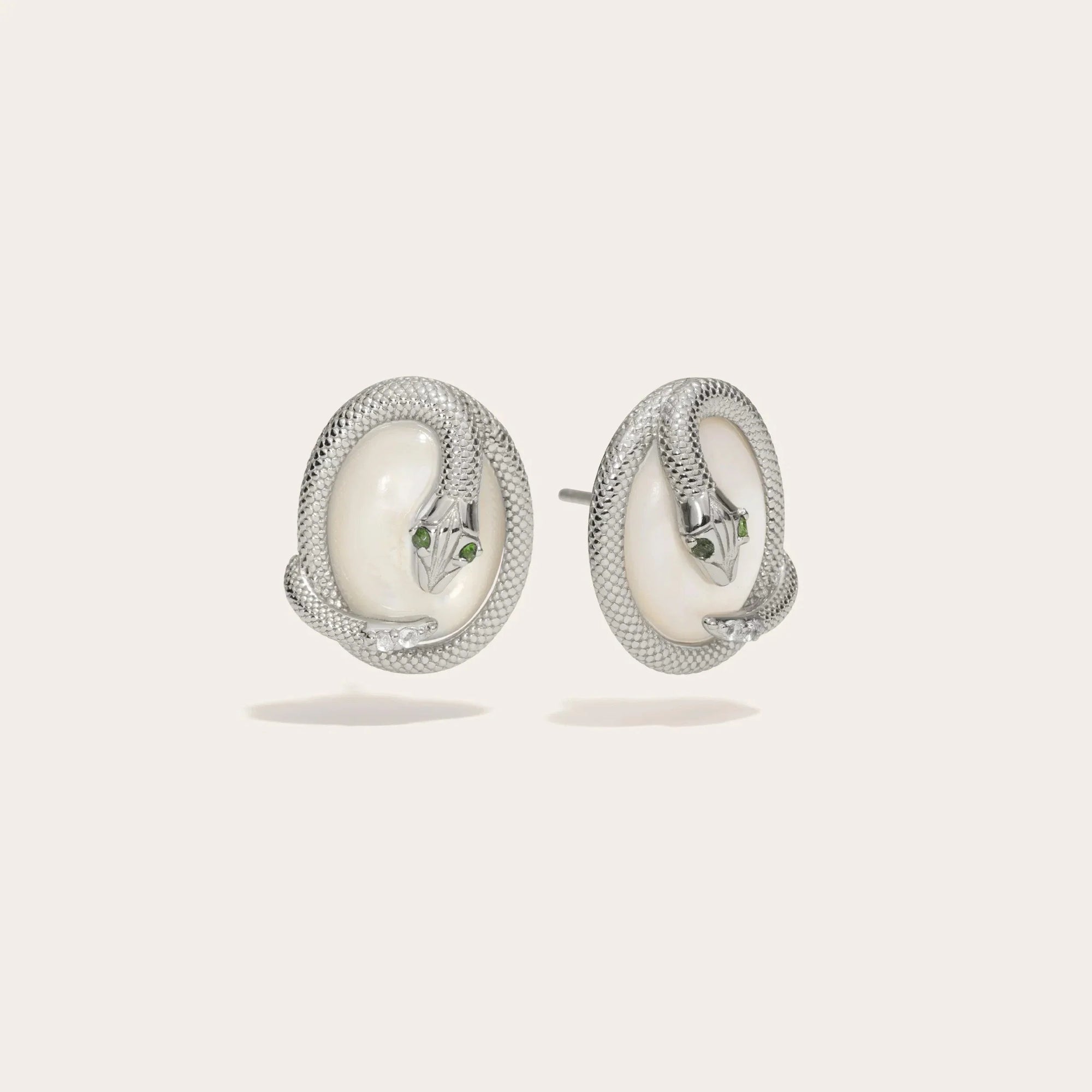 Snake Gemstone Studs | Sterling Silver