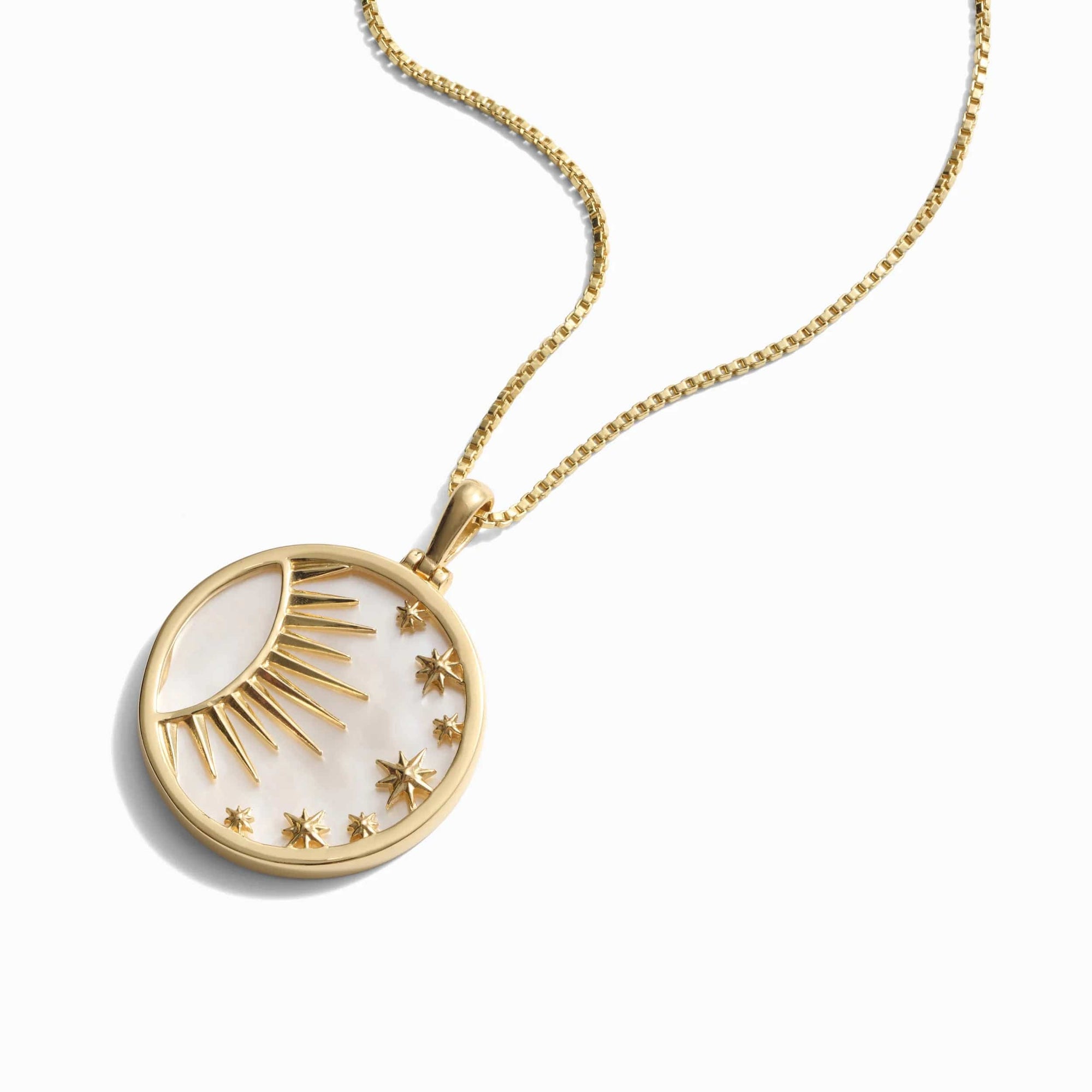 Celestial Mother of Pearl Necklace | 14K Yellow Gold Vermeil