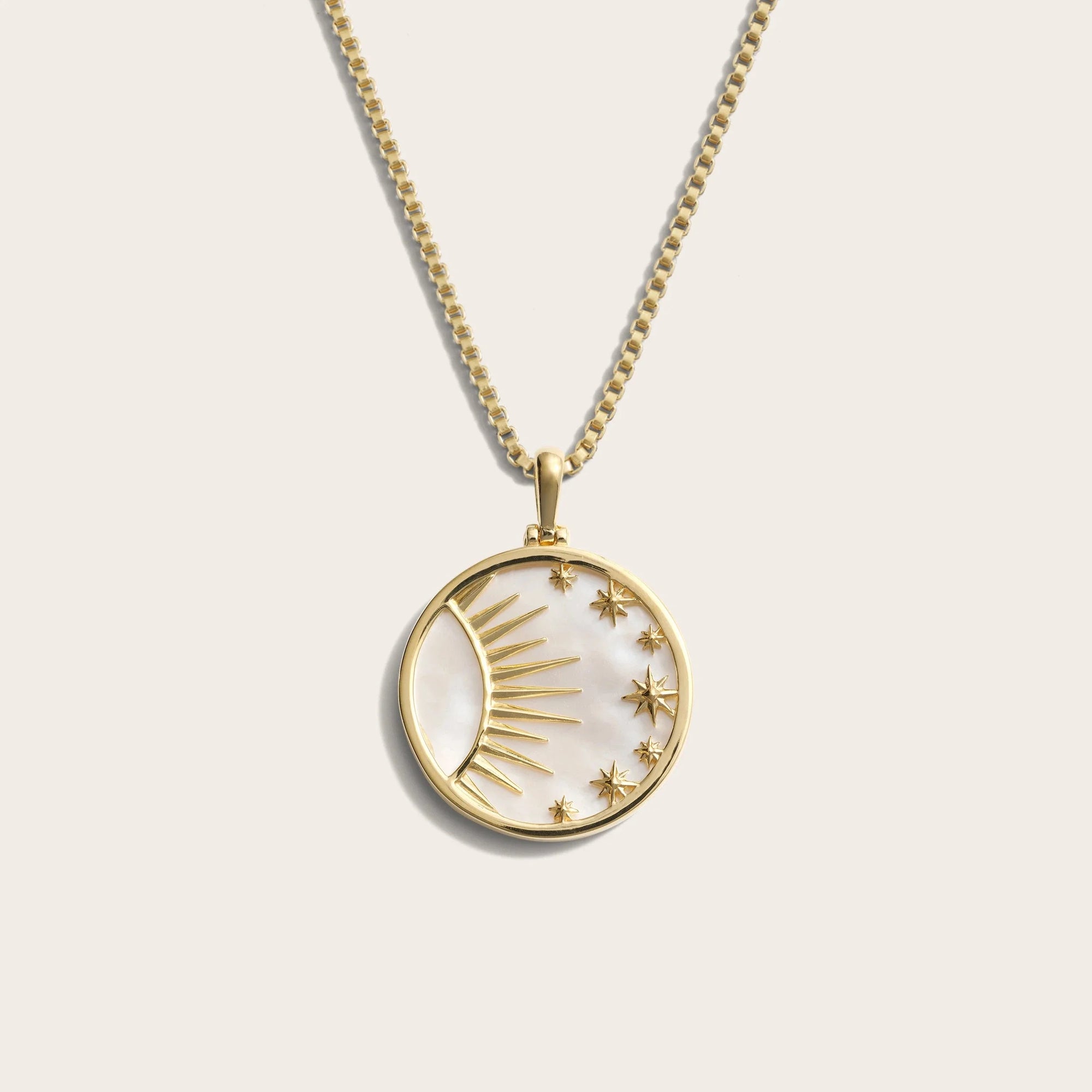 Celestial Mother of Pearl Necklace | 14K Yellow Gold Vermeil