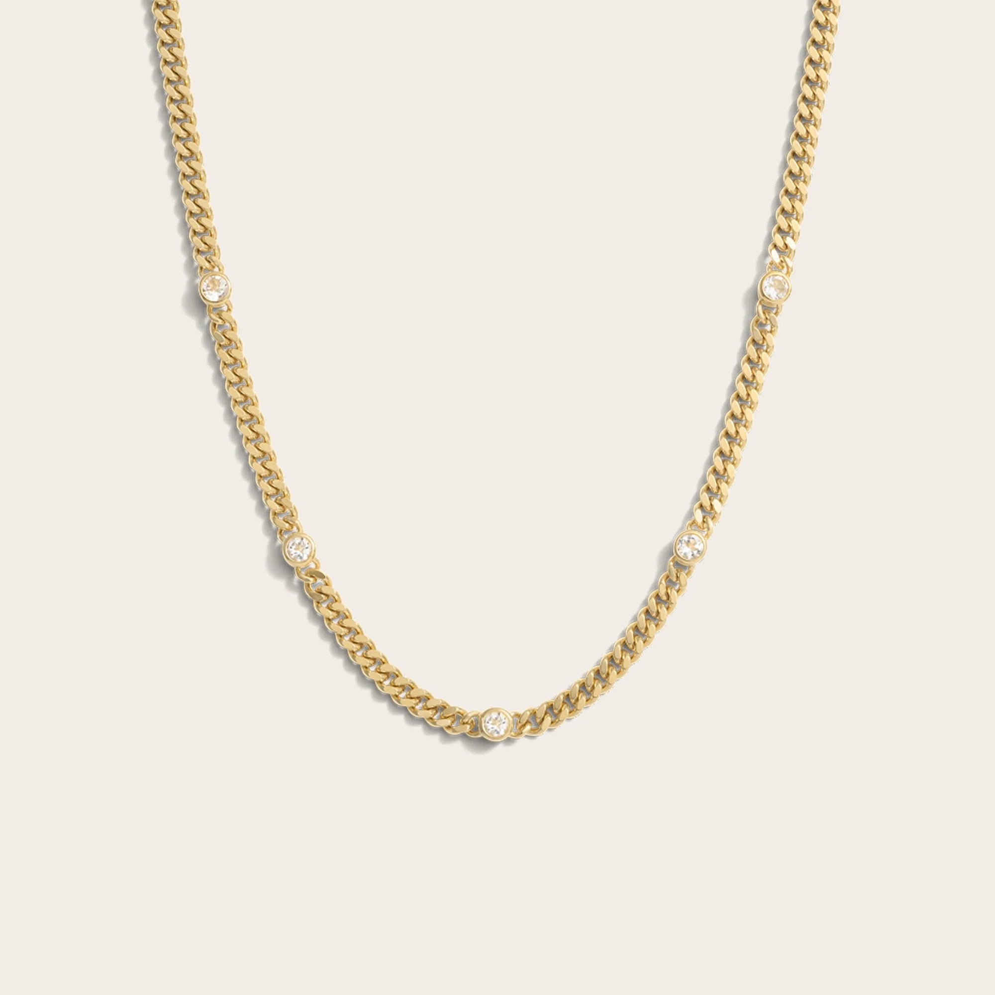 Station to Station Cuban Chain Necklace | 14K Yellow Gold Vermeil