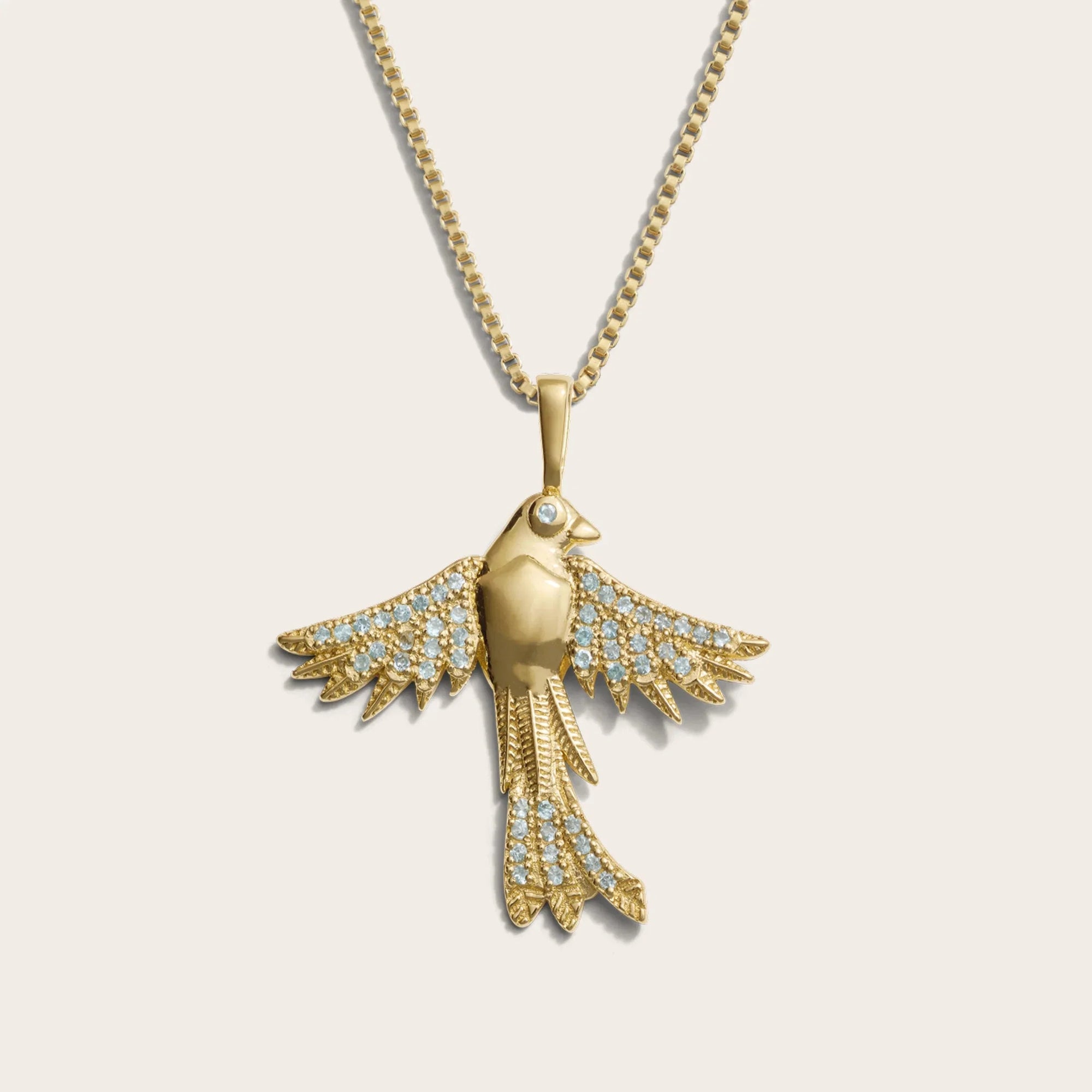 Suffragist Bluebird Necklace | 14K Yellow Gold Vermeil