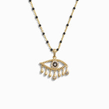 Third Eye Black Enamel Necklace | 14K Yellow Gold Vermeil