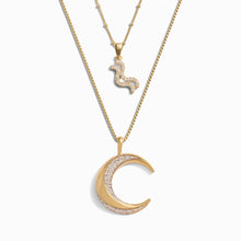 Twisted Moon and Gemstone Zodiac Set | 14K Yellow Gold Vermeil