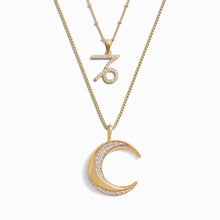 Twisted Moon and Gemstone Zodiac Set | 14K Yellow Gold Vermeil