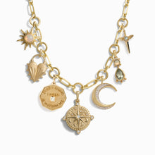 Compass Statement Charm Necklace | 14K Yellow Gold Vermeil