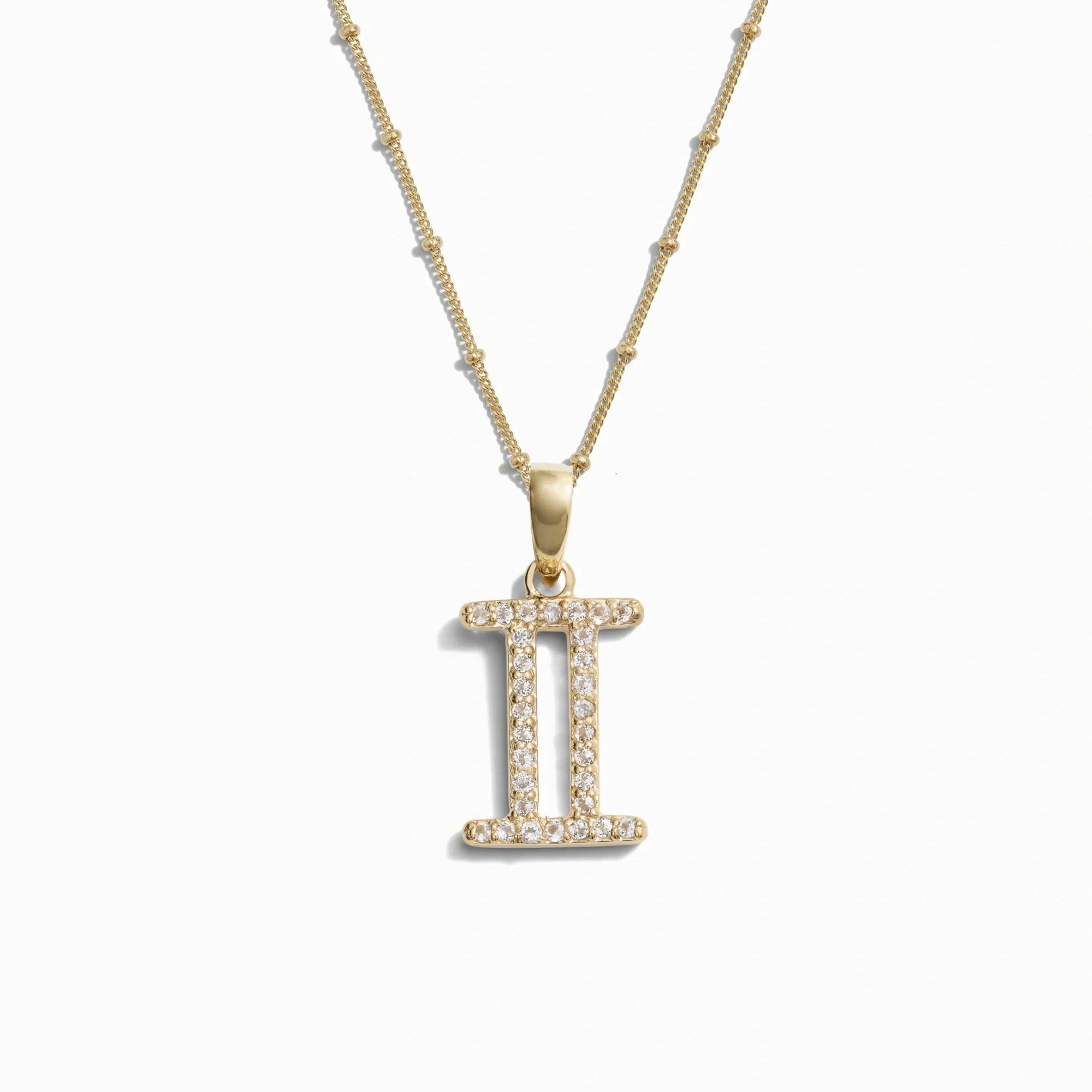 Gemstone Zodiac on Saturn Chain | 14K Yellow Gold Vermeil