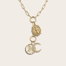 Lilith Moon Charm Lariat | 14K Yellow Gold Vermeil
