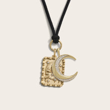 Moon Duo Cord Charm Necklace | 14K Yellow Gold Vermeil