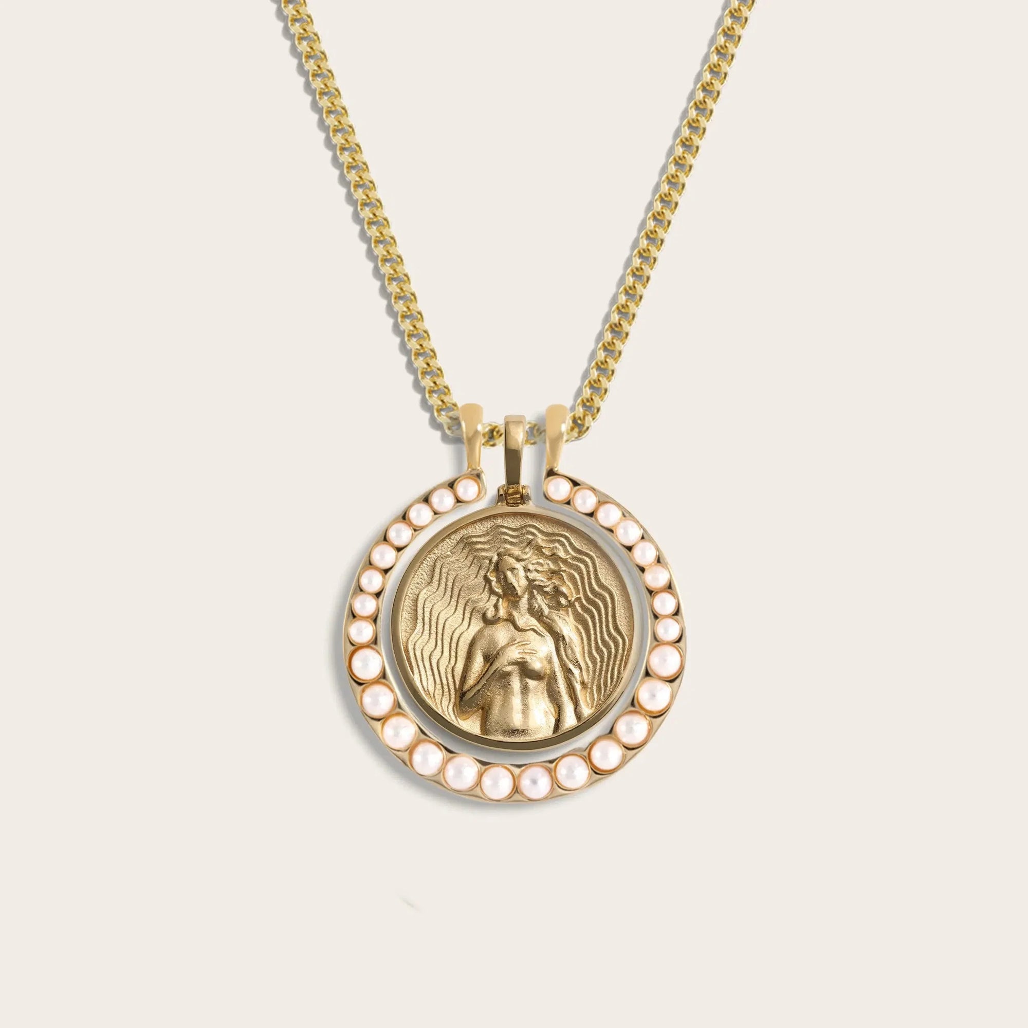 Pearl Aphrodite Halo Set | 14K Yellow Gold Vermeil