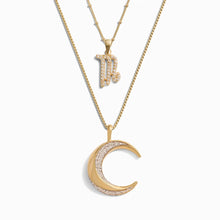 Twisted Moon and Gemstone Zodiac Set | 14K Yellow Gold Vermeil