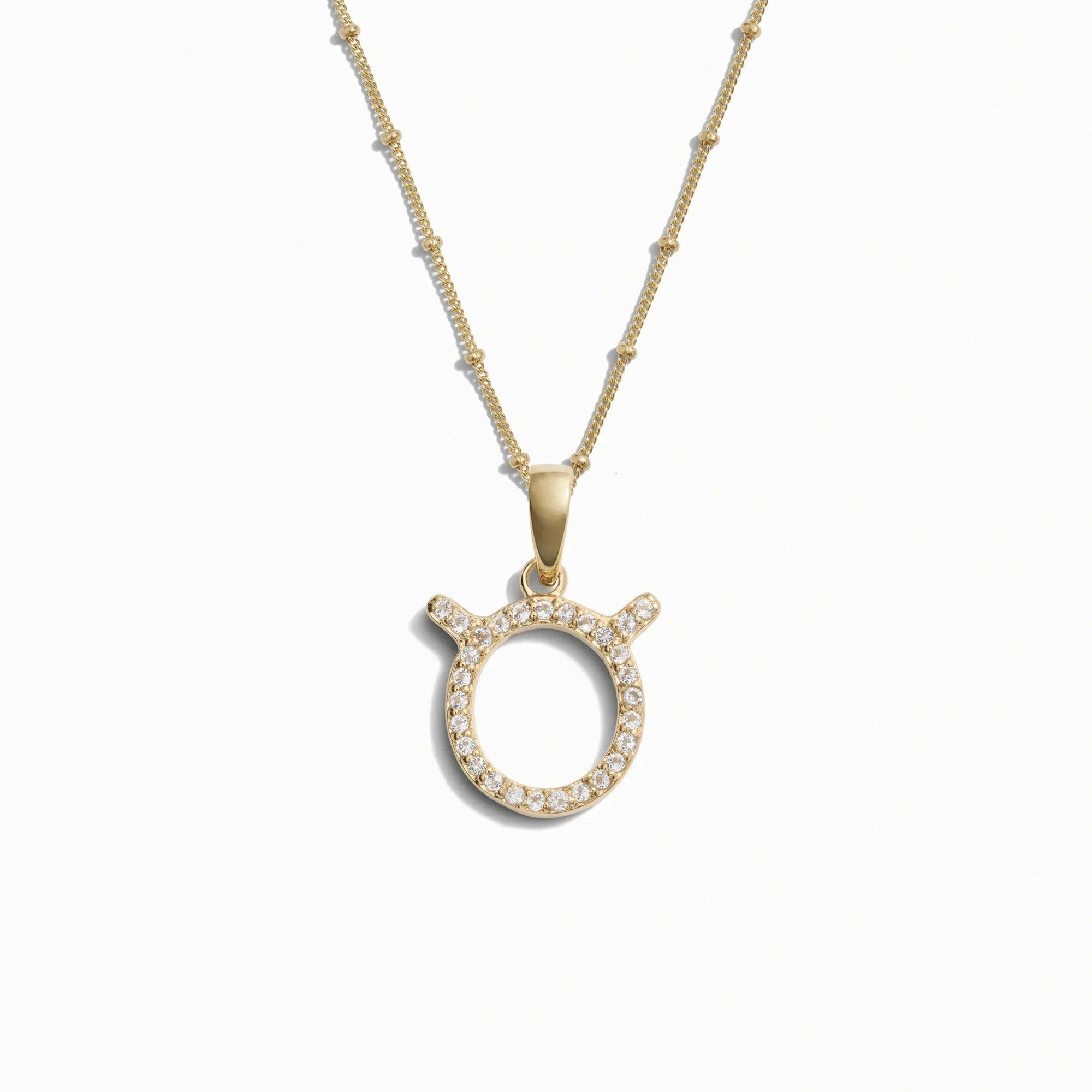 Gemstone Zodiac on Saturn Chain | 14K Yellow Gold Vermeil