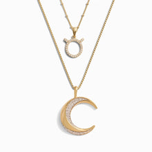 Twisted Moon and Gemstone Zodiac Set | 14K Yellow Gold Vermeil