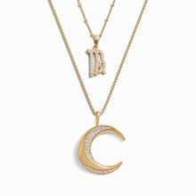 Twisted Moon and Gemstone Zodiac Set | 14K Yellow Gold Vermeil