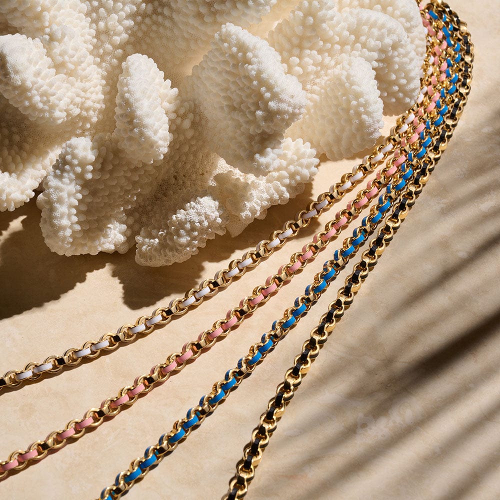 Chunky Colored Enamel Necklace | Sterling Silver | Multi