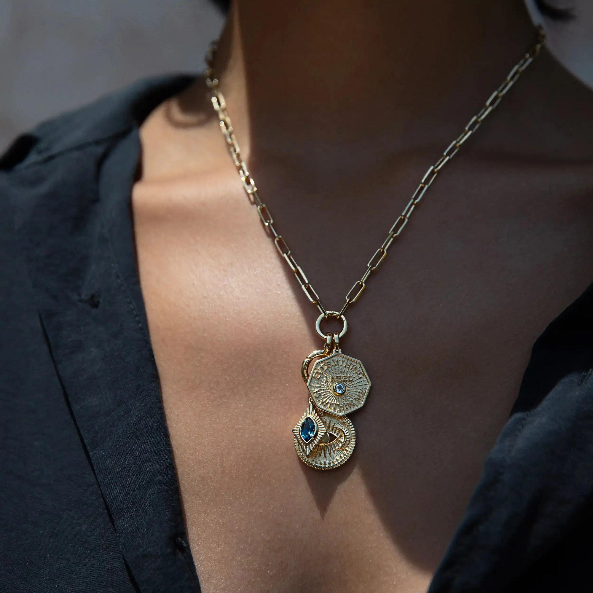 Cosmic Affirmation Charm Necklace | Sterling Silver | Multi