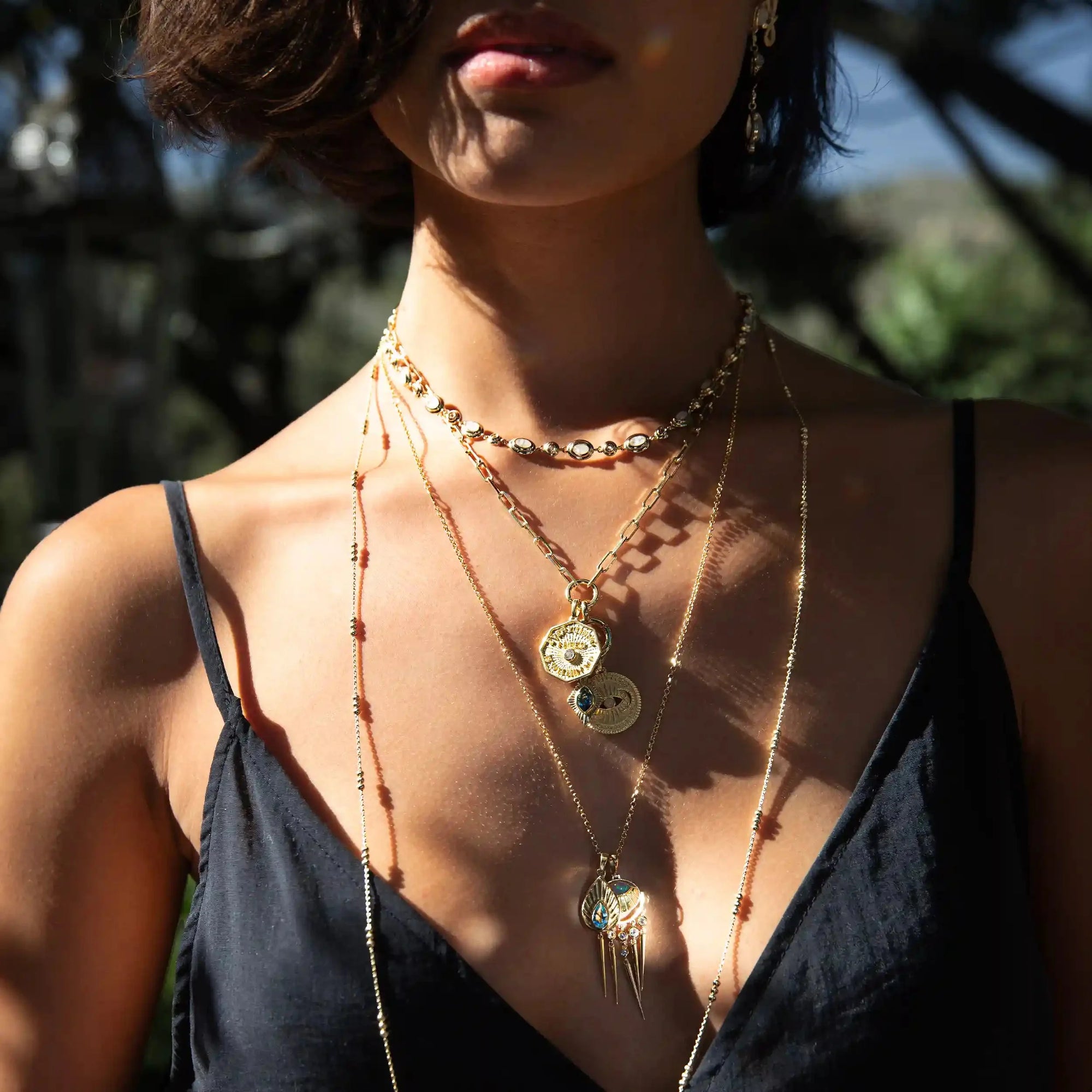 Cosmic Affirmation Charm Necklace | Sterling Silver | Multi