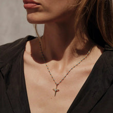 Flying Dagger Turquoise Enamel Necklace | 14K Yellow Gold Vermeil