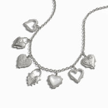 Radiant Heart Statement Charm Necklace | Sterling Silver
