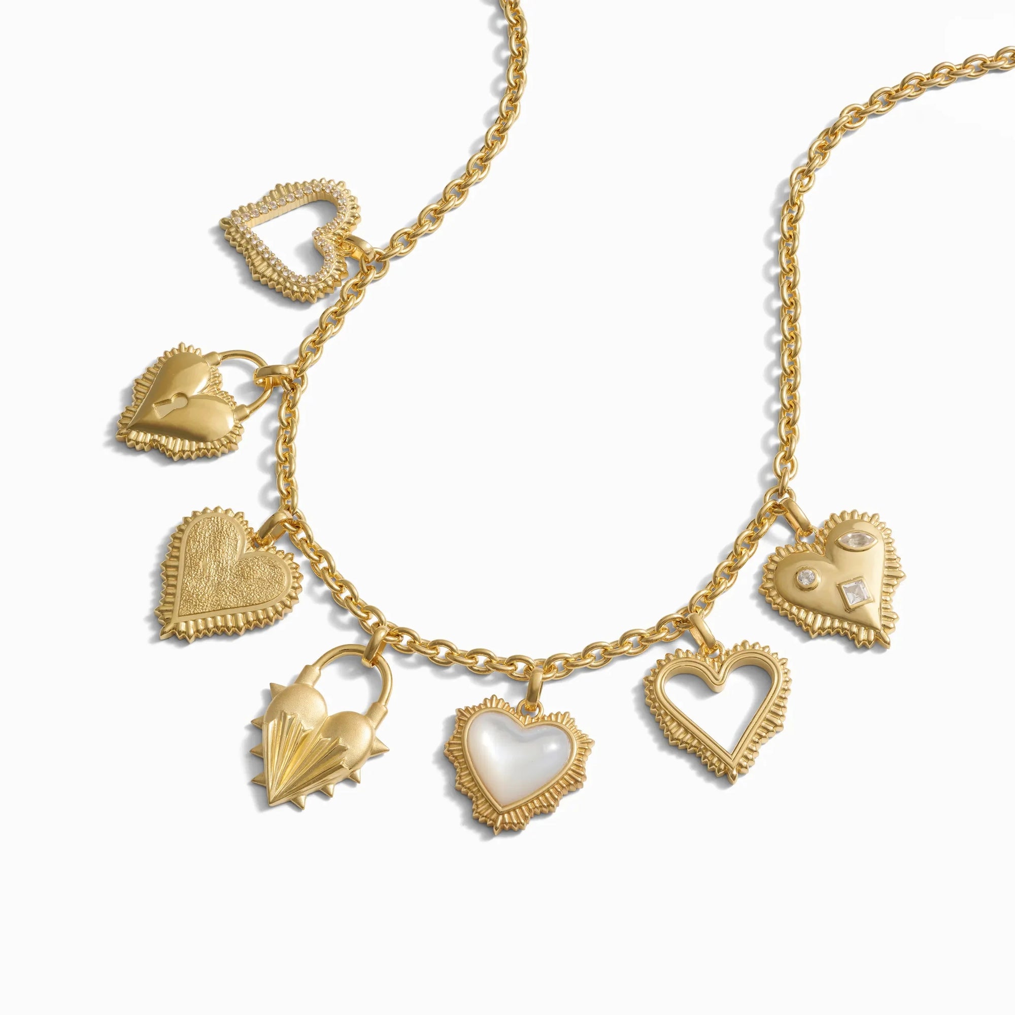 Radiant Heart Statement Charm Necklace | 14K Yellow Gold Vermeil