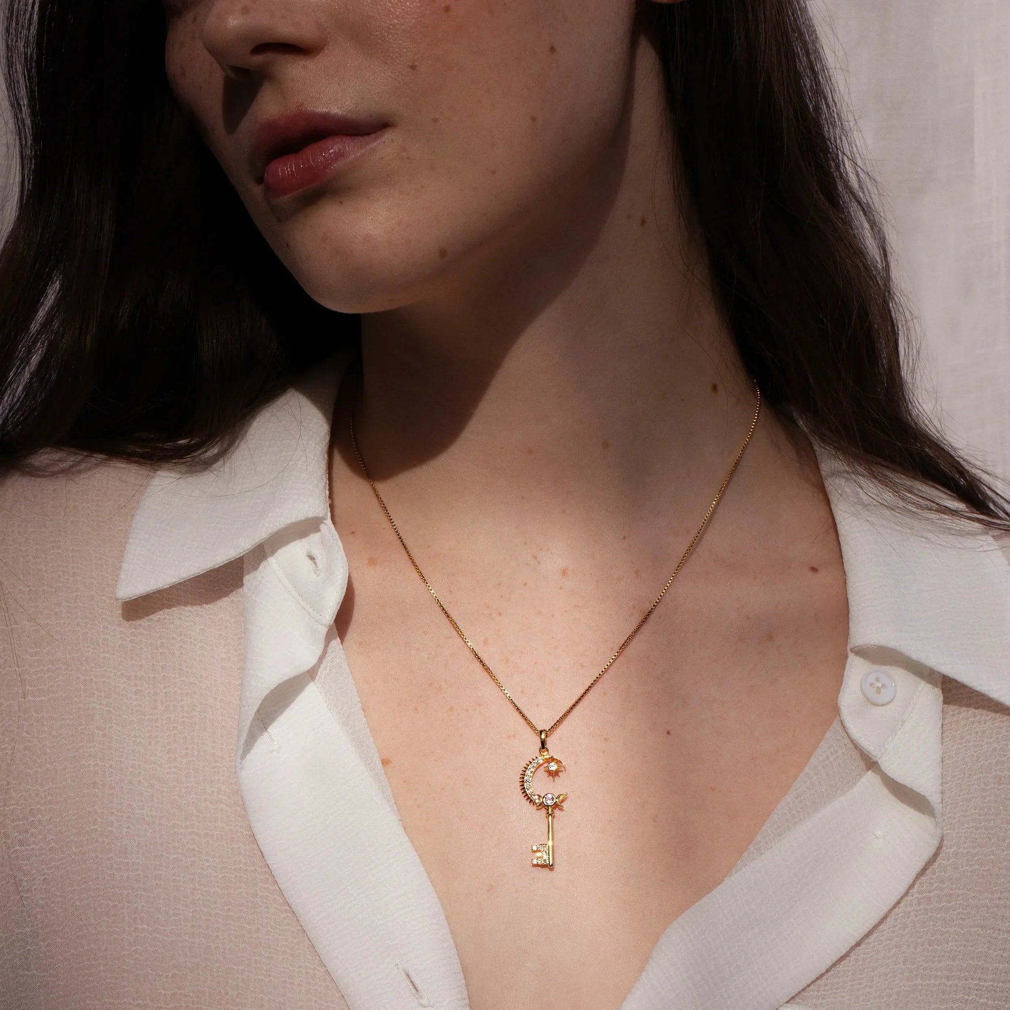 Gate of Heaven Key Necklace | 14K Yellow Gold Vermeil