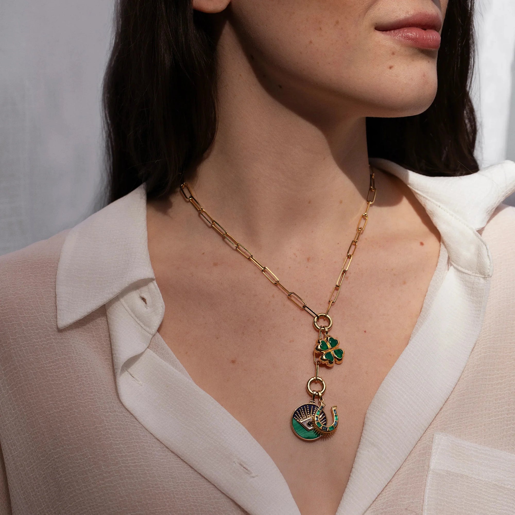 Lucky Charm Lariat | 14K Yellow Gold Vermeil