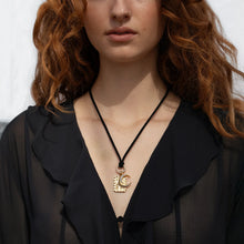 Moon Duo Cord Charm Necklace | 14K Yellow Gold Vermeil