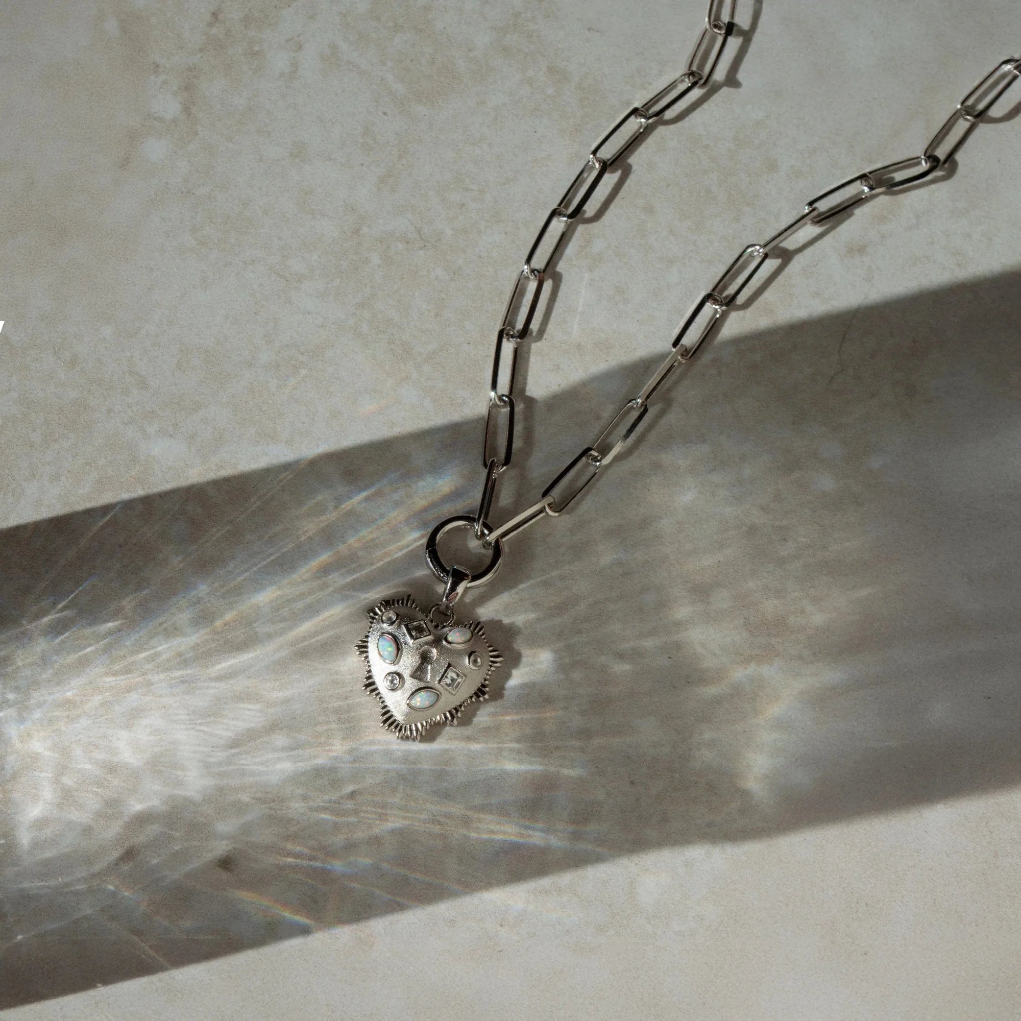 Moonstruck Gemstone Charm Necklace | Sterling Silver