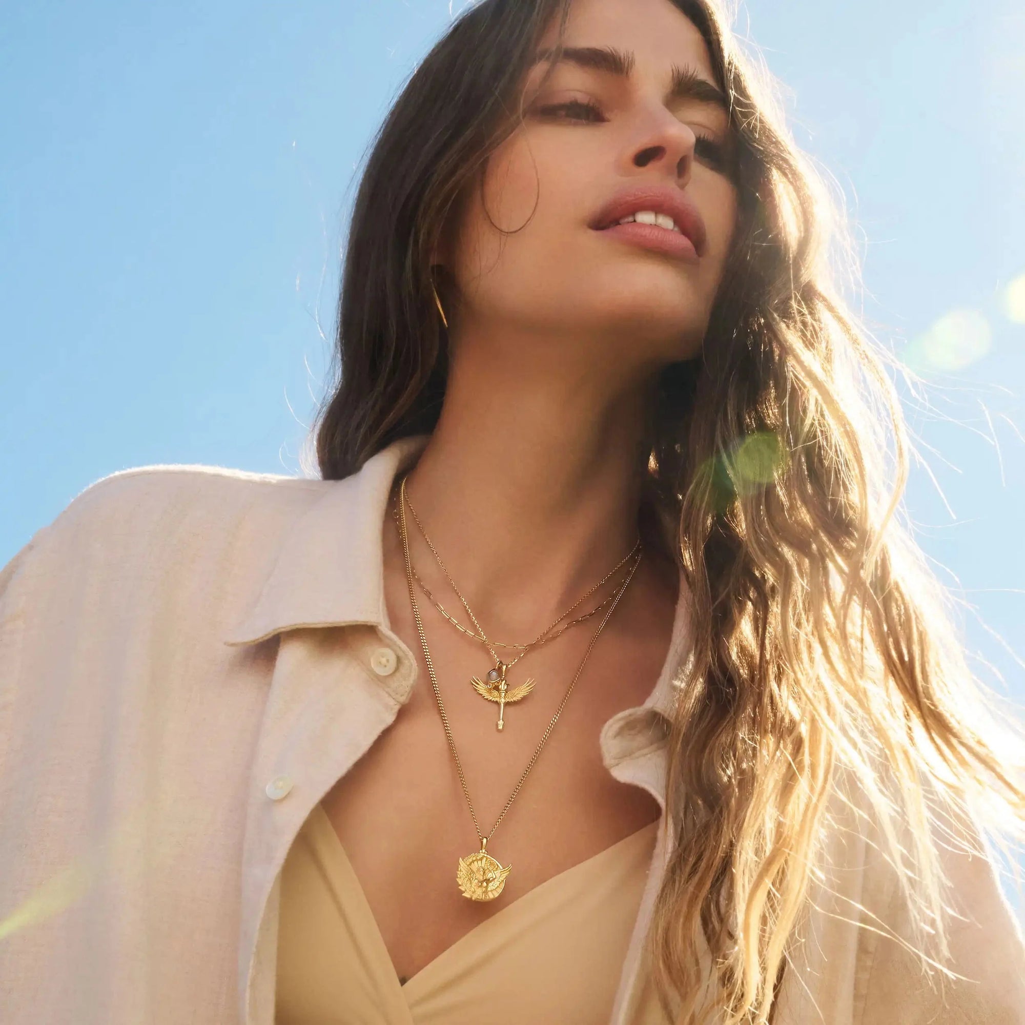 Goddess Coin Pendant | 14K Yellow Gold Vermeil