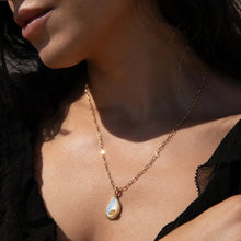 Organic Mother of Pearl Gemstone Necklace | 14K Yellow Gold Vermeil