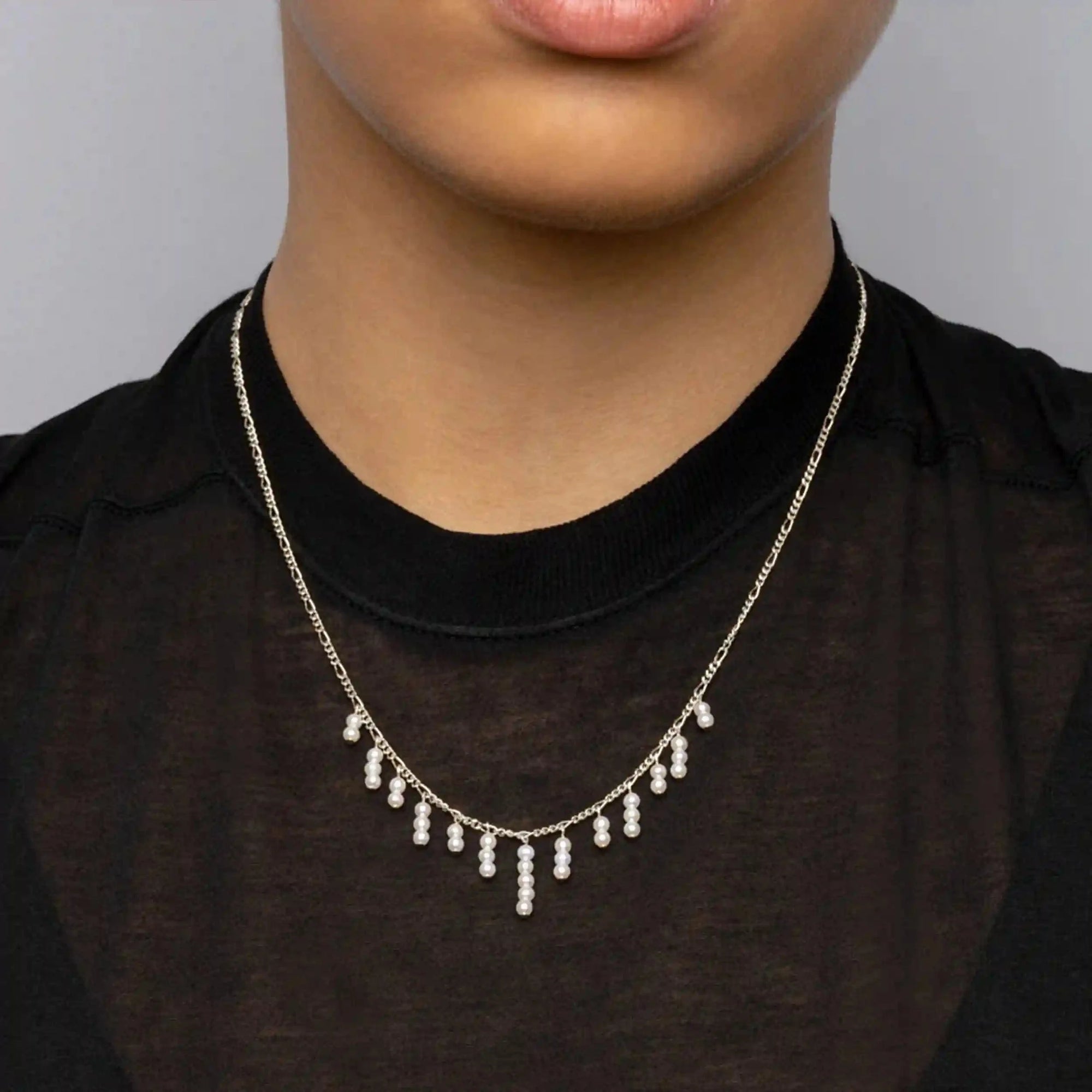 Pearl Shaker Strand Necklace | Sterling Silver