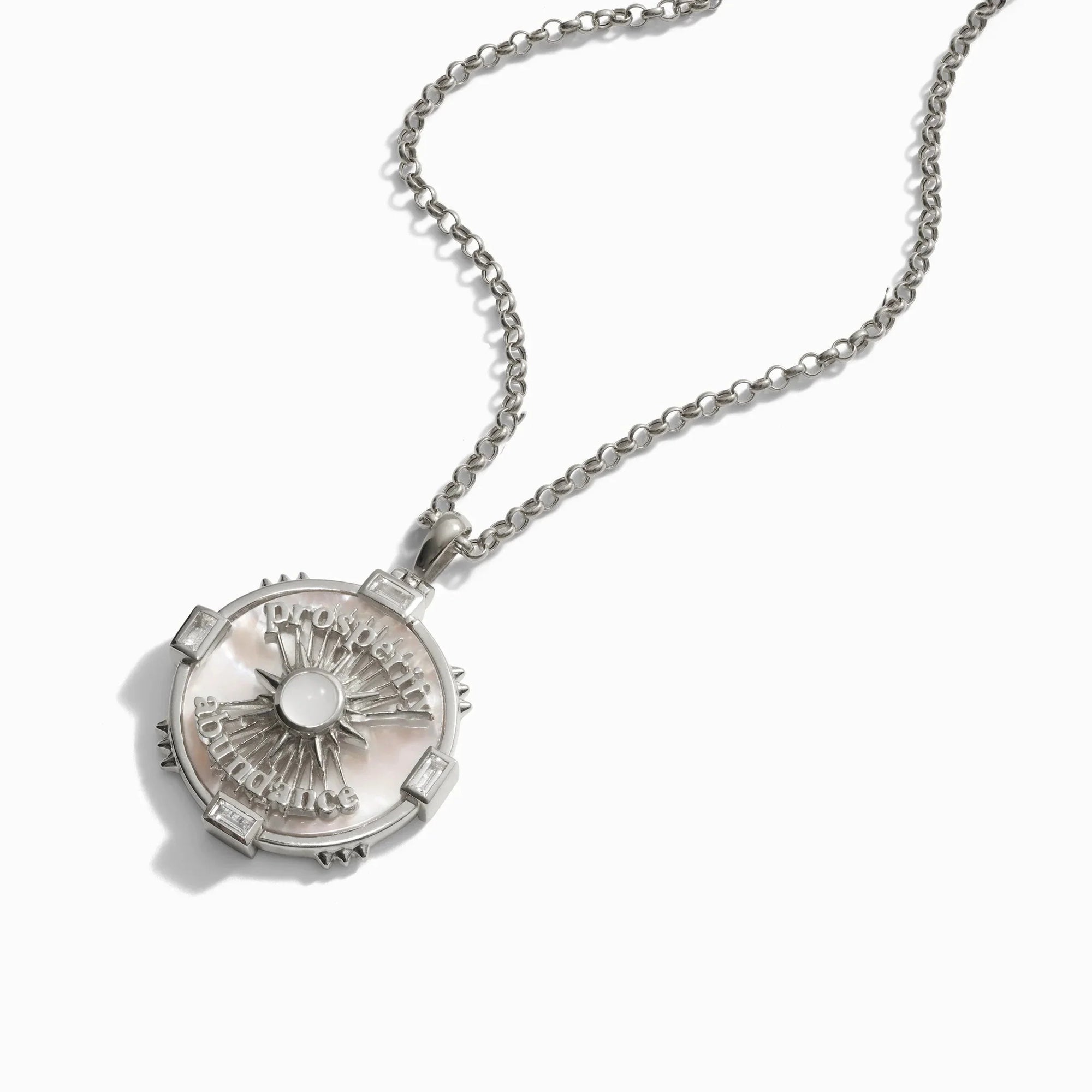 Prosperity Affirmation Coin Necklace | Sterling Silver
