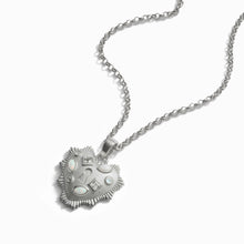 Gemstone Locked Radiant Heart Necklace | Sterling Silver