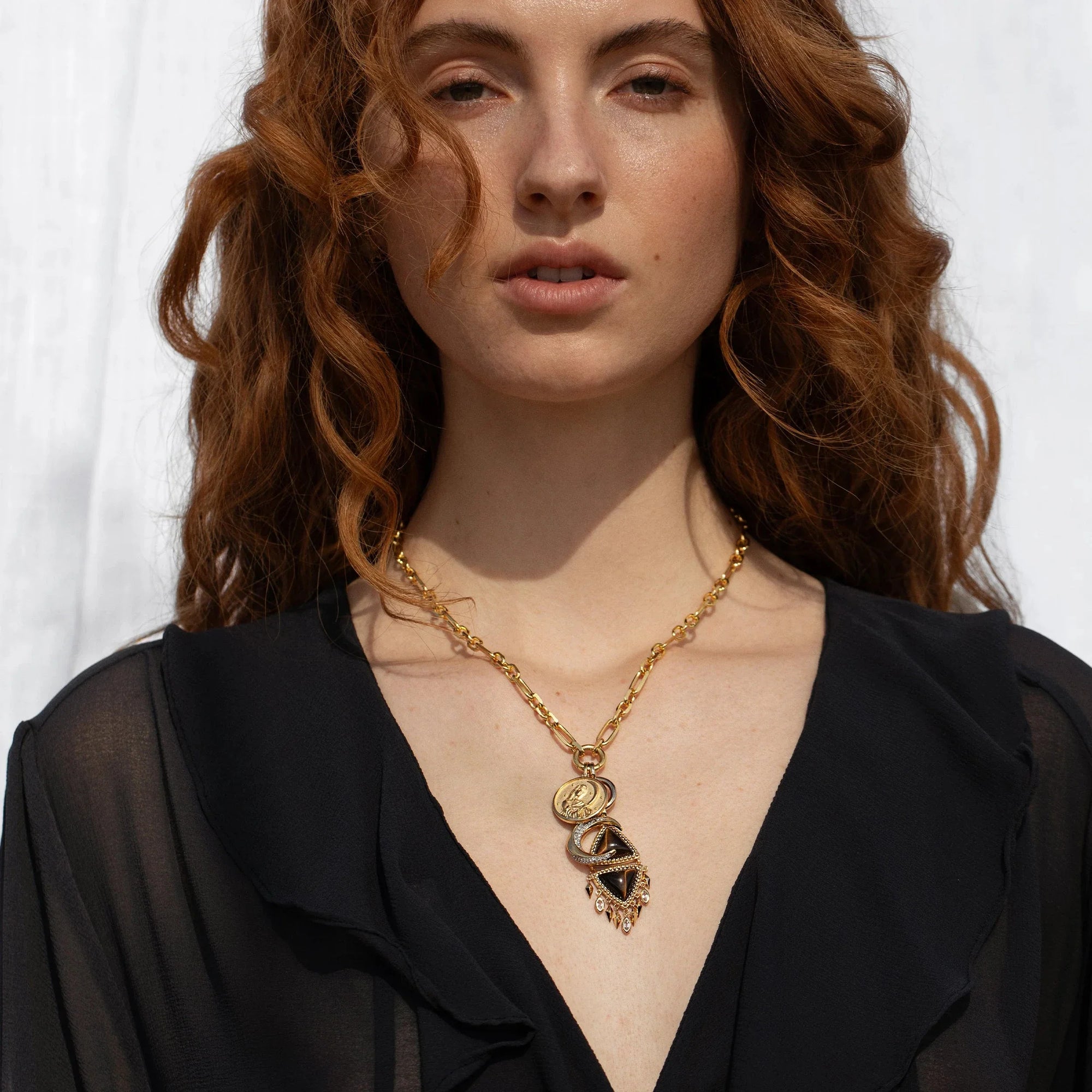 Selene Boho Moon Charm Necklace | 14K Yellow Gold Vermeil