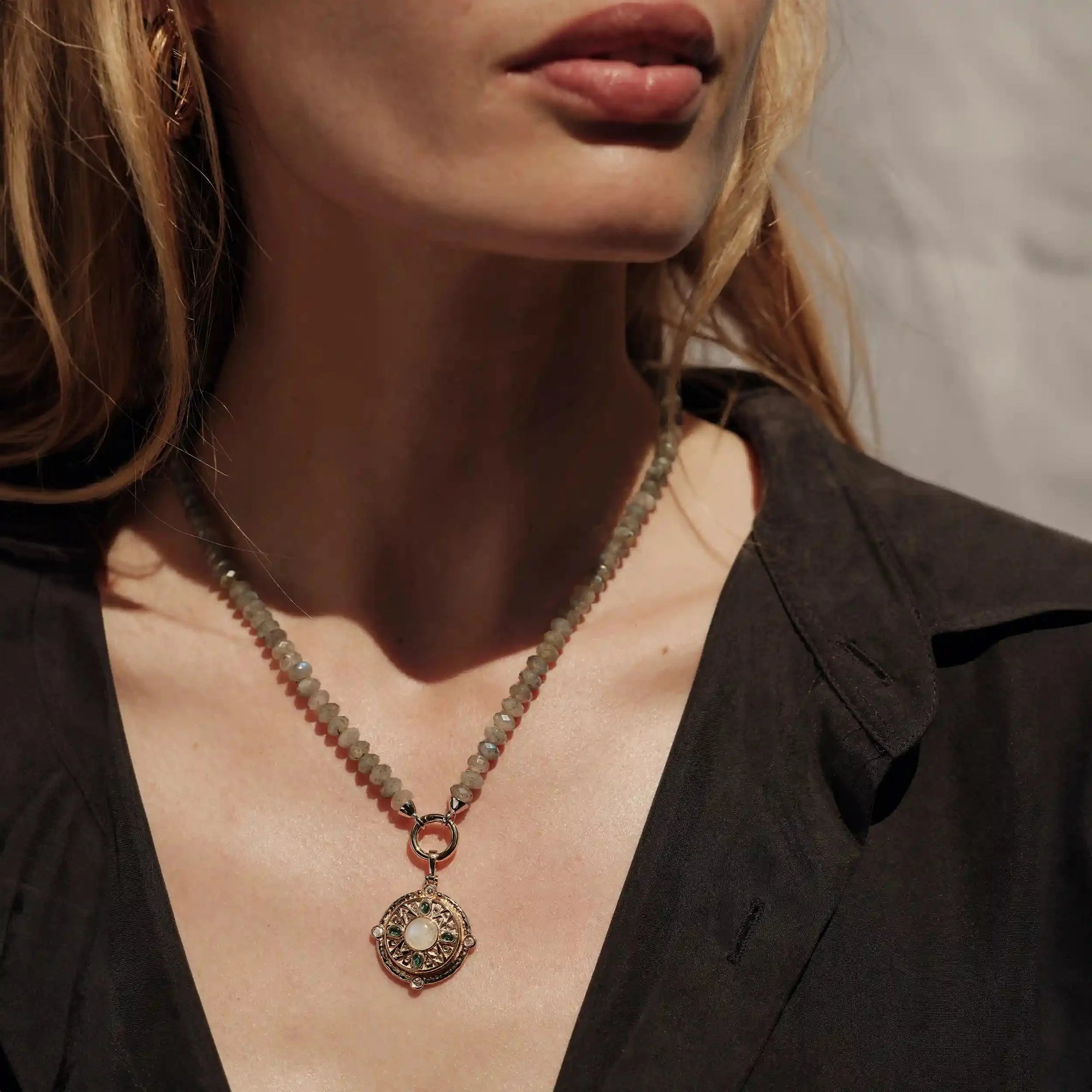 Labradorite Charm Collector Necklace | Sterling Silver
