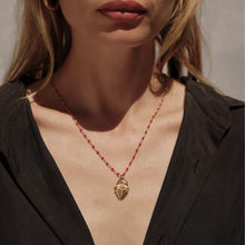 Spiked Heart Ruby Enamel Necklace | Sterling Silver