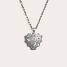 Gemstone Locked Radiant Heart Necklace | Sterling Silver