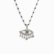 Third Eye Black Enamel Necklace | Sterling Silver