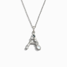 Silver Gemstone Initial Necklace | Sterling Silver