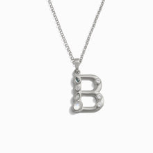 Silver Gemstone Initial Necklace | Sterling Silver