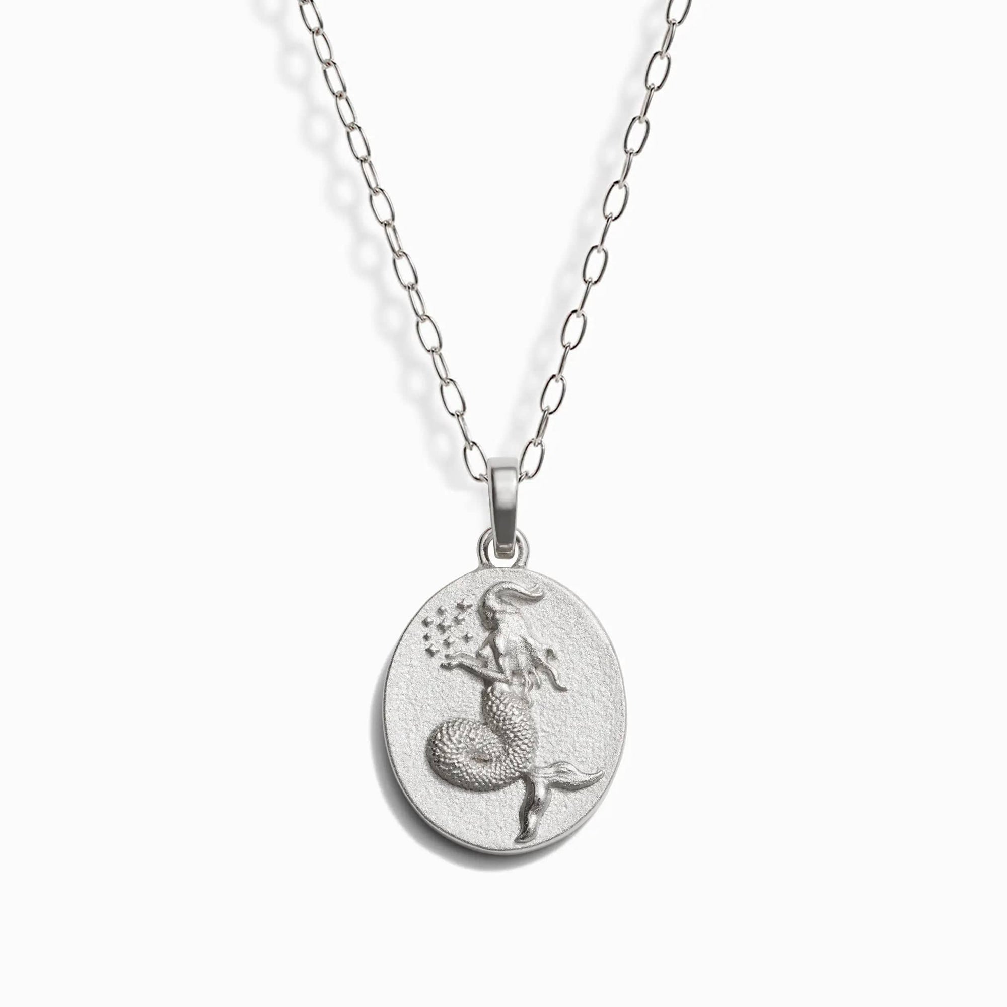 Zodiac Goddess Pendant + Mini Paperclip Chain | Sterling Silver
